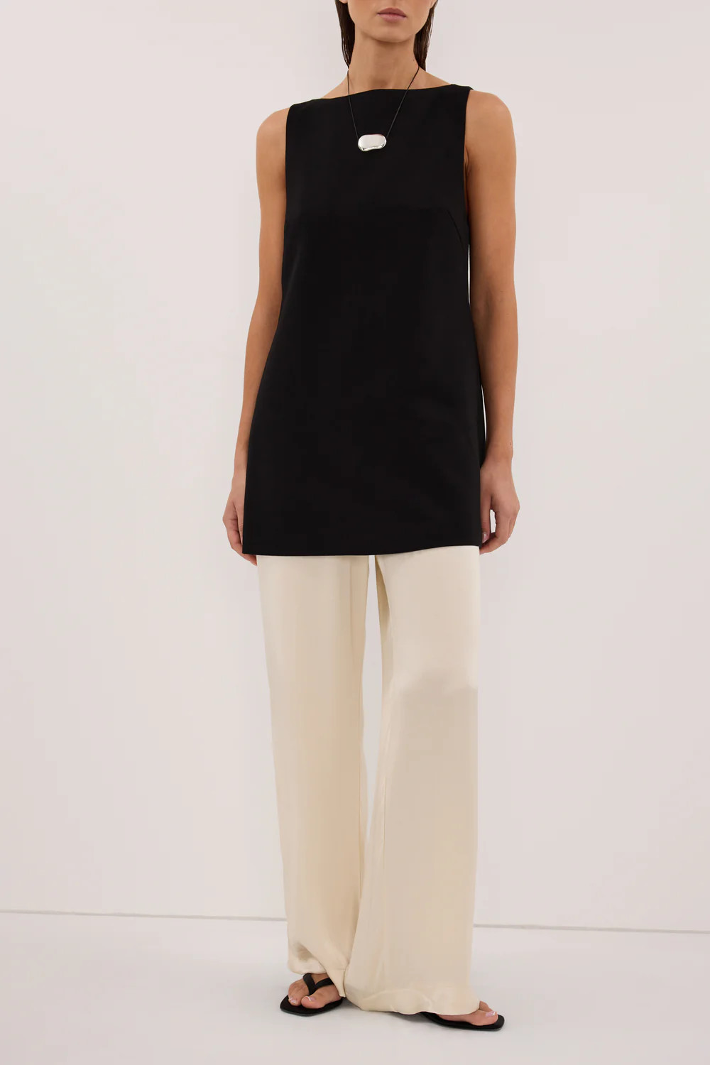 MONICA CREAM SATIN PANT | DISSH