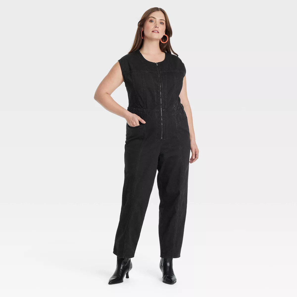 Women's Tailored Denim Jumpsuit - Universal Thread™ Black 22 | Target