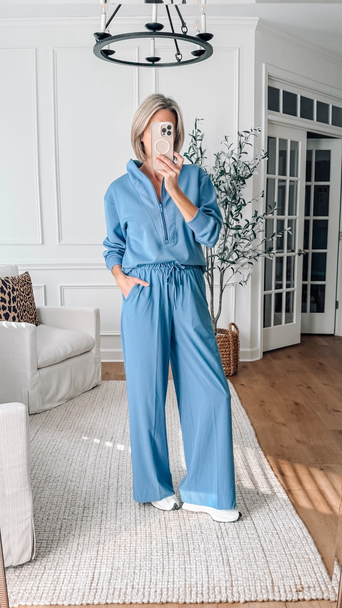 Half zip pullover and comfy lightweight lounge pants with pockets and a drawstring. Perfect for running errands, lounging around the house or work from home day. 
Wearing xs top and small in pants 



#LTKootd #LTKActive #LTKSeasonal