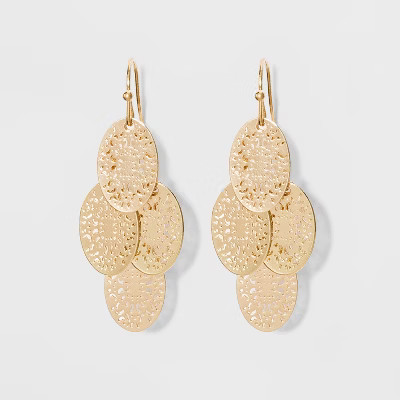 Filigree Chandelier Drop Earrings - A New Day™ Gold | Target