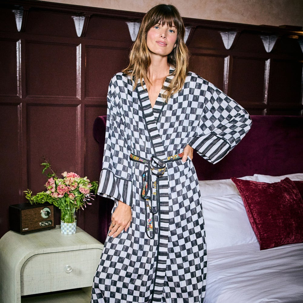 Courtly Flower Market Satin Robe | MacKenzie-Childs