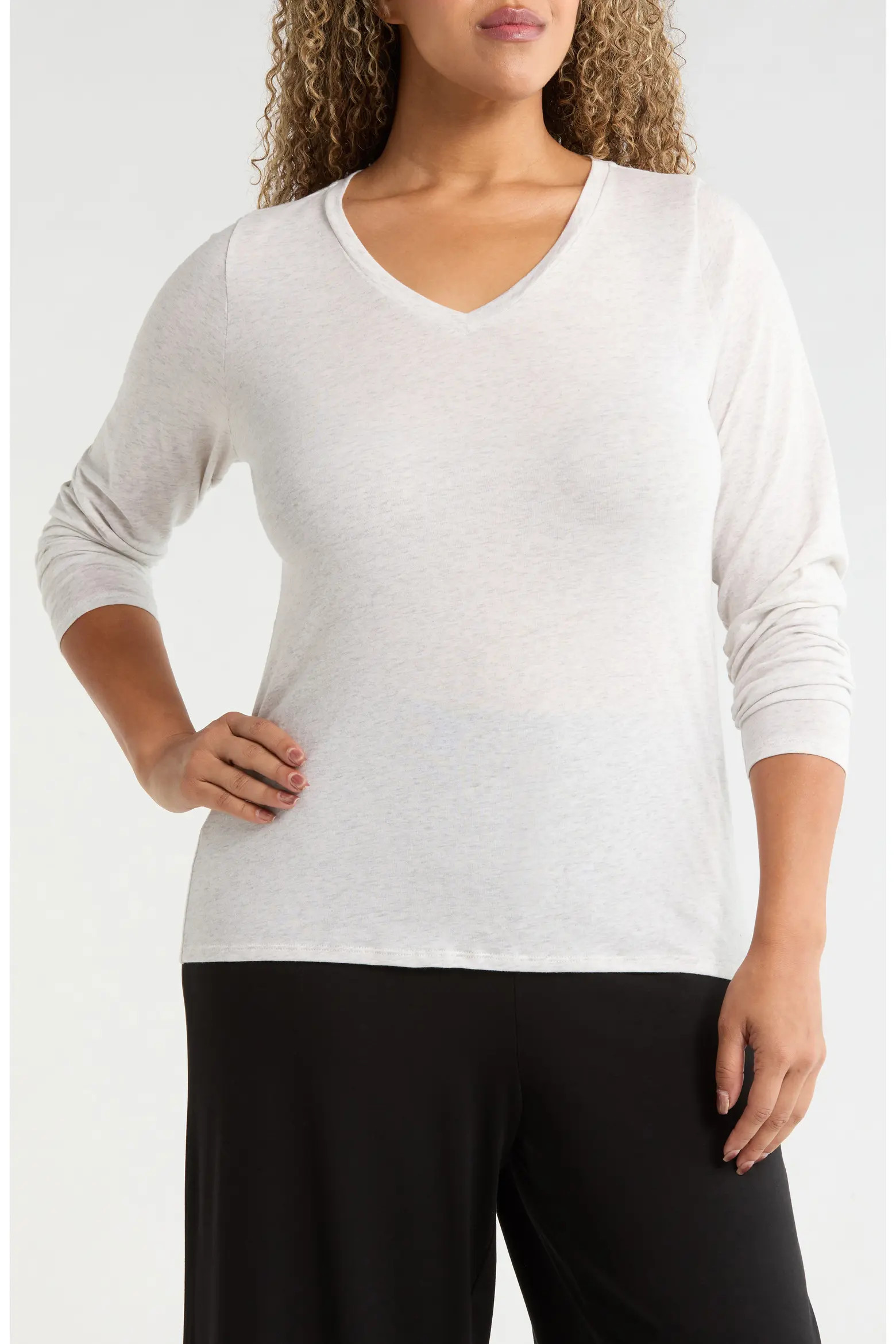 Eileen Fisher V-Neck Long Sleeve T-Shirt (Women) | Nordstrom | Nordstrom