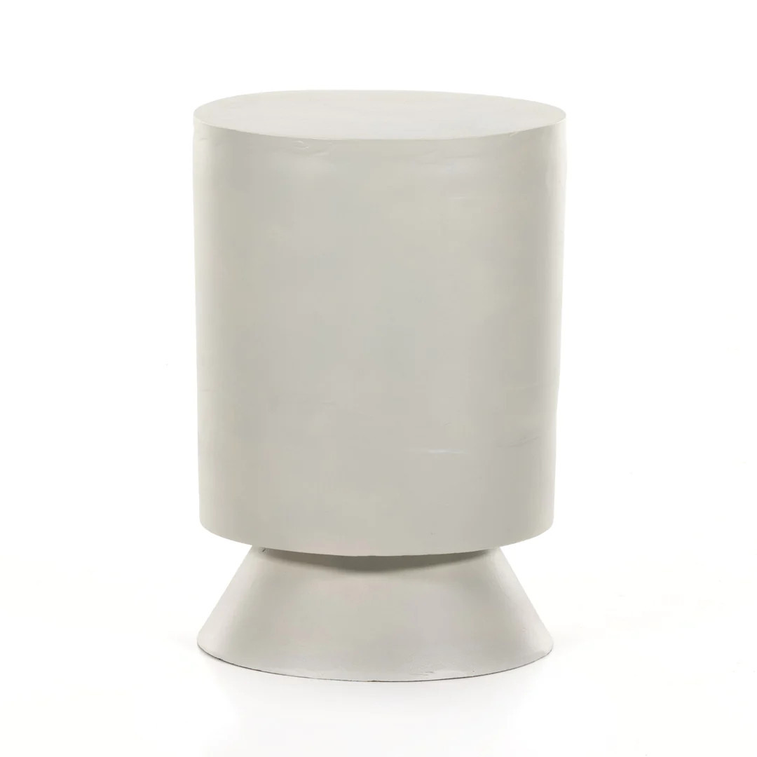 ANTONELLA END TABLE,TEXTURED MATTE WHITE | Eclectic Goods