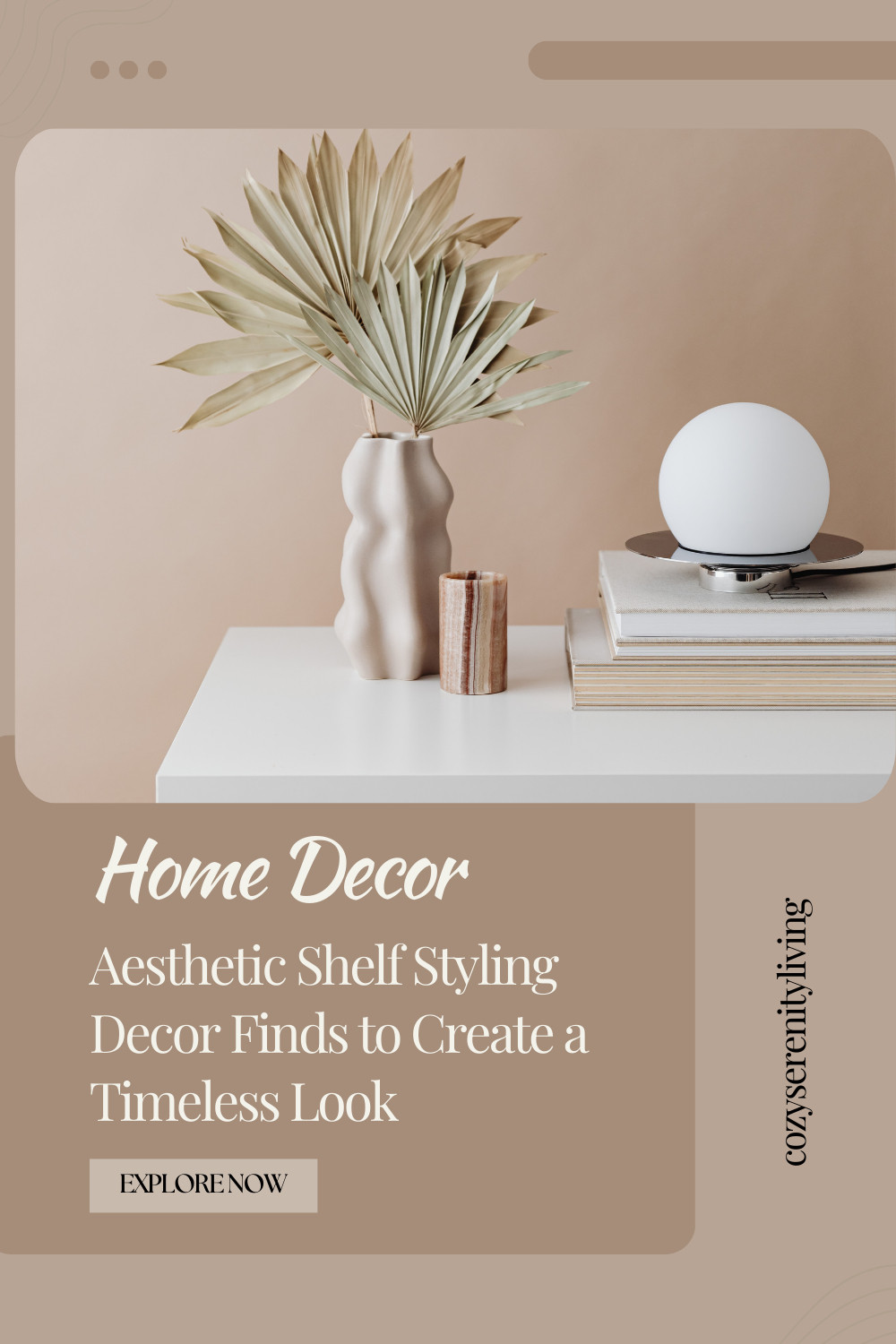 Aesthetic Shelf Styling Decor Finds

This aesthetic shelf styling look combines soft beige tones, sculptural ceramics, and natural textures to create a calm and timeless home decor moment. Neutral vases, dried botanical elements, stacked books, and subtle lighting accents bring balance and quiet elegance to shelves in the living room, bedroom, or home office. The mix of organic shapes, warm materials, and minimalist styling creates an elevated yet effortless atmosphere that feels modern, cozy, and serene. Perfect for neutral interiors that focus on simplicity, texture, and a refined sense of calm.
aesthetic shelf styling, shelf decor finds, neutral shelf decor, minimalist shelf styling, modern shelf decor ideas, decorative shelf accents, cozy neutral home decor, living room shelf decor, bedroom shelf styling, home office decor inspiration, espresso brown 

 

#LTKdayinmylife #LTKHome #LTKSaleAlert