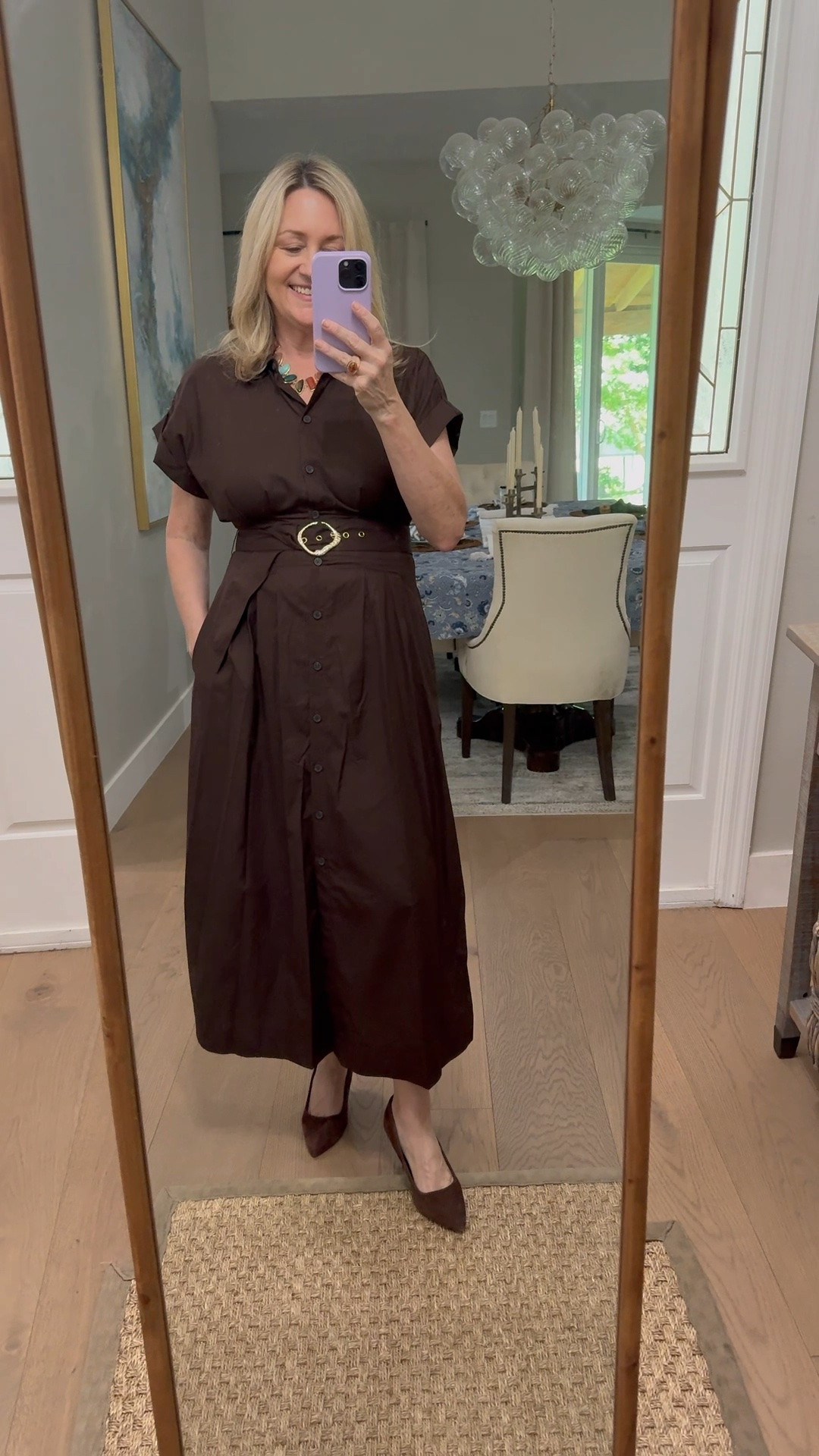 Great chocolate brown shirtdress.  Work outfit, business casual outfit

#LTKWorkwear #LTKSeasonal #LTKootd