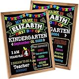 First and Last Day of School Board - First Day of School Sign with Wooden Ruler Frame - 1st Day o... | Amazon (US)