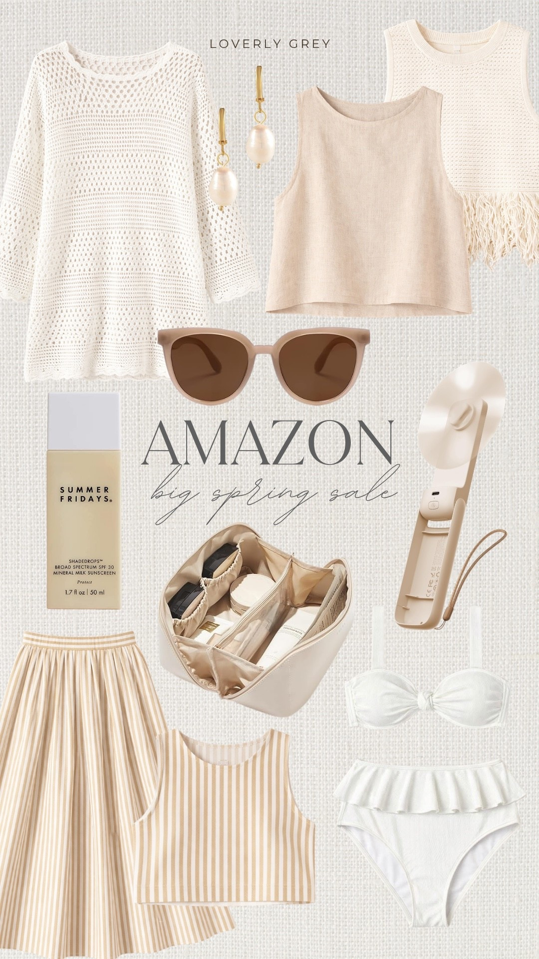 Must-have items from the Amazon big spring sale! I am loving the matching striped set for resort wear! Plus, the sunglasses, swimsuit, and summer Fridays sunscreen are necessities for a beach day!

#LTKdayinmylife #LTKSaleAlert #LTKSwim