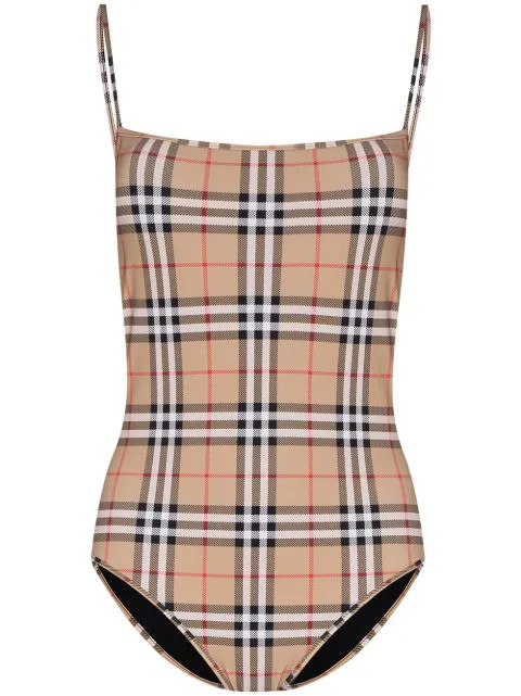 Burberry Vintage Check Pattern Swimsuit - Farfetch | Farfetch Global