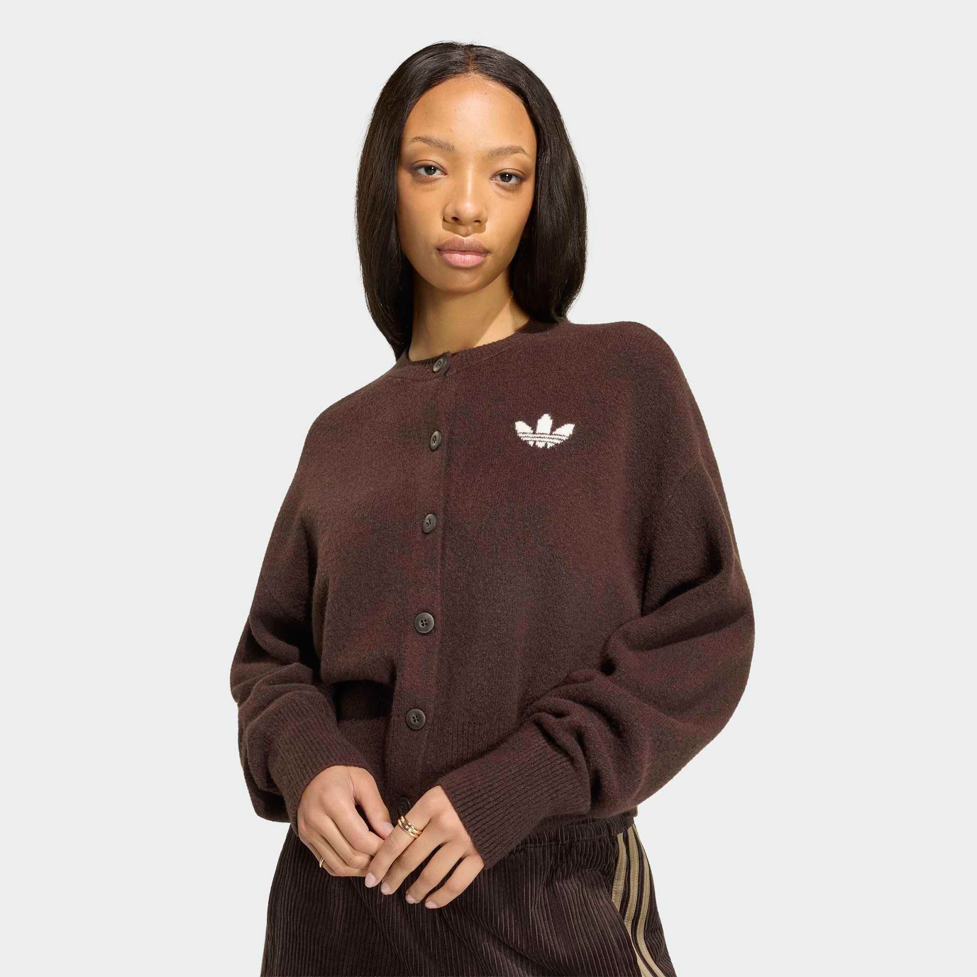 adidas Originals Women's Essentials Knit Cardigan, XS, Quiet Crimson | DICK'S Sporting Goods