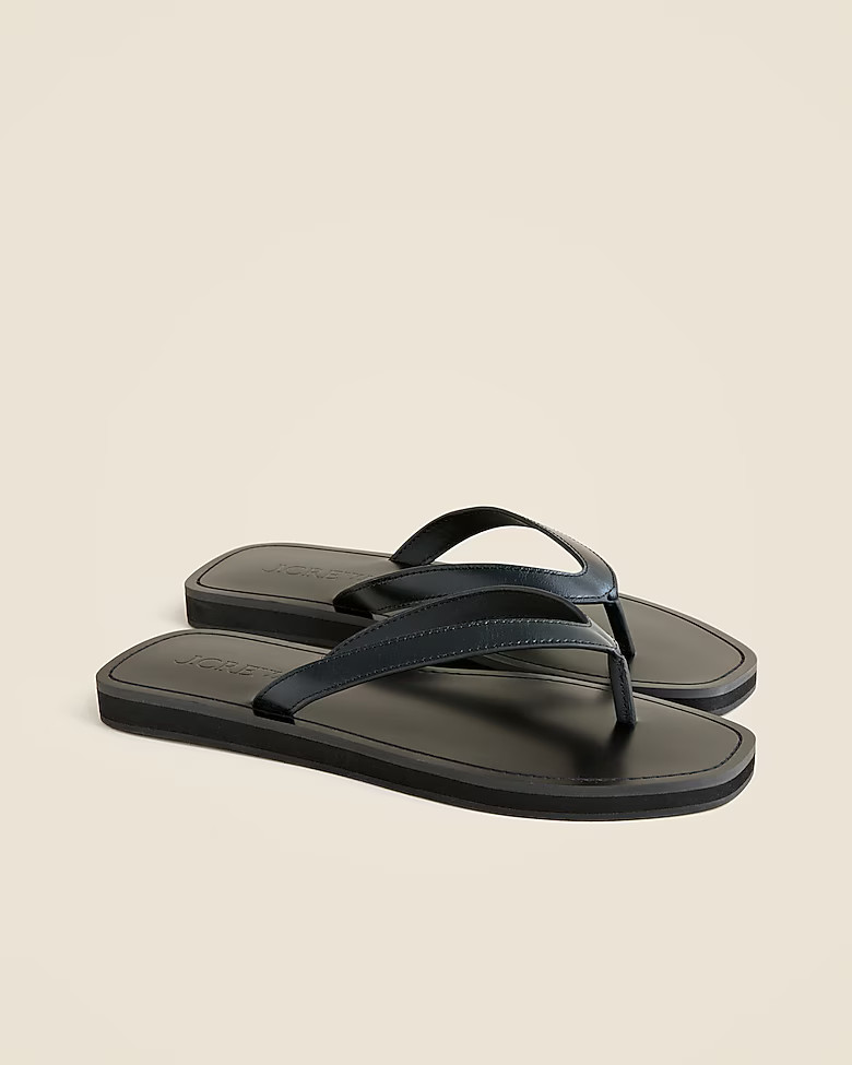 Wide thong sandals in leather | J. Crew US