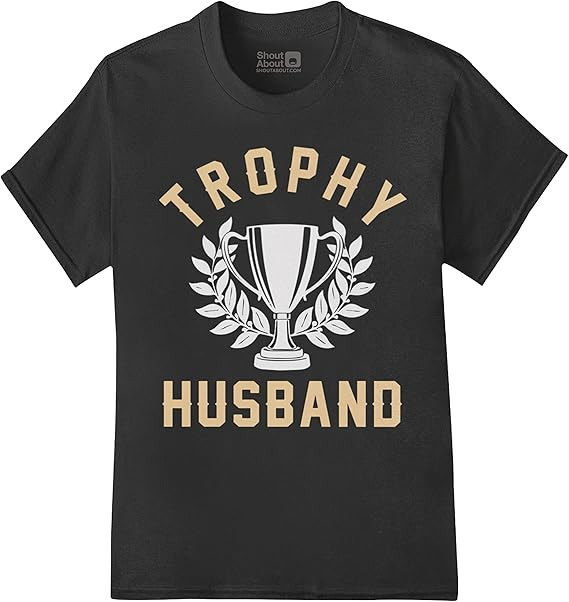 Camiseta de boda con texto en inglés «Trophy Husband Funny Joke Spous» | Amazon (US)