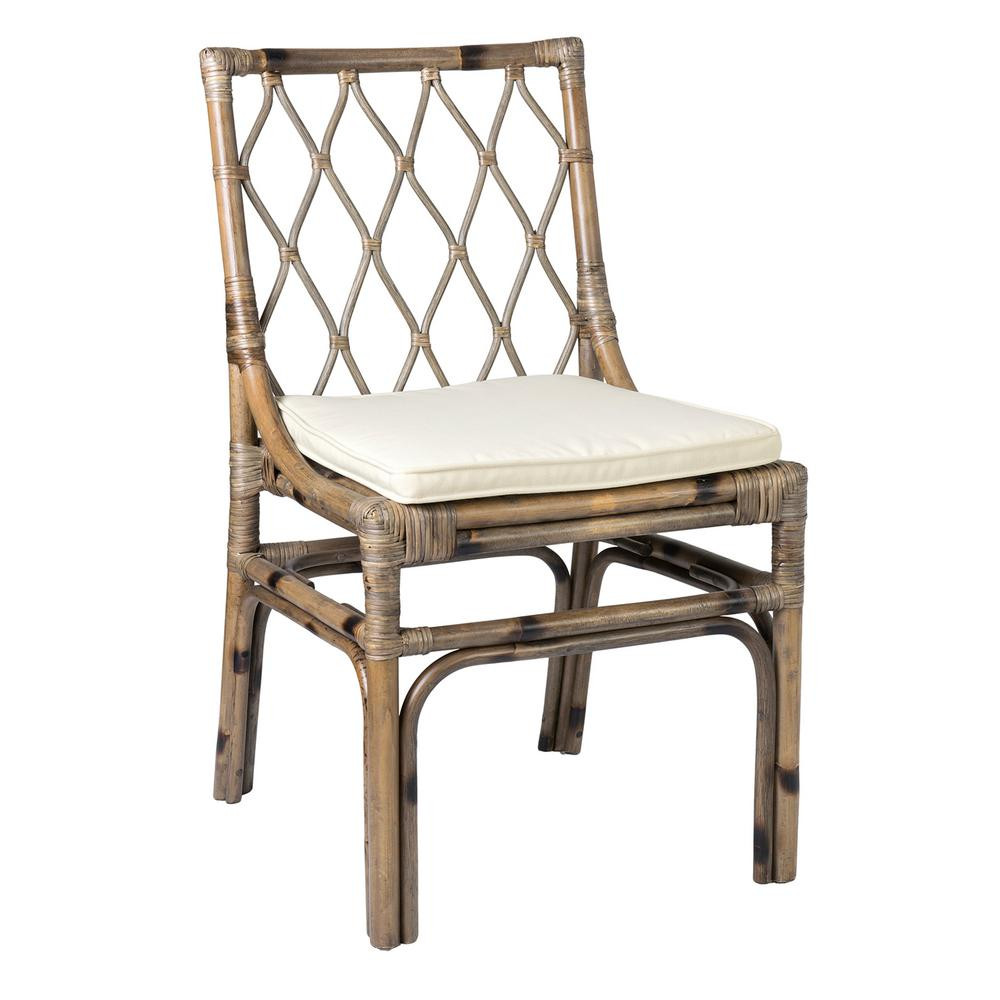 East At Main Amery Rattan Dining Chair (Set of 2), White | The Home Depot