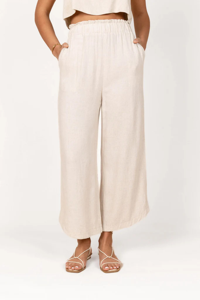 Beige Linen Pants Outfit, Wide Leg Pants Outfit | Petal & Pup (US)