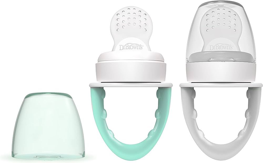 Dr. Brown's Designed to Nourish, Fresh Firsts Silicone Feeder, Mint & Gray, 2 Count | Amazon (US)