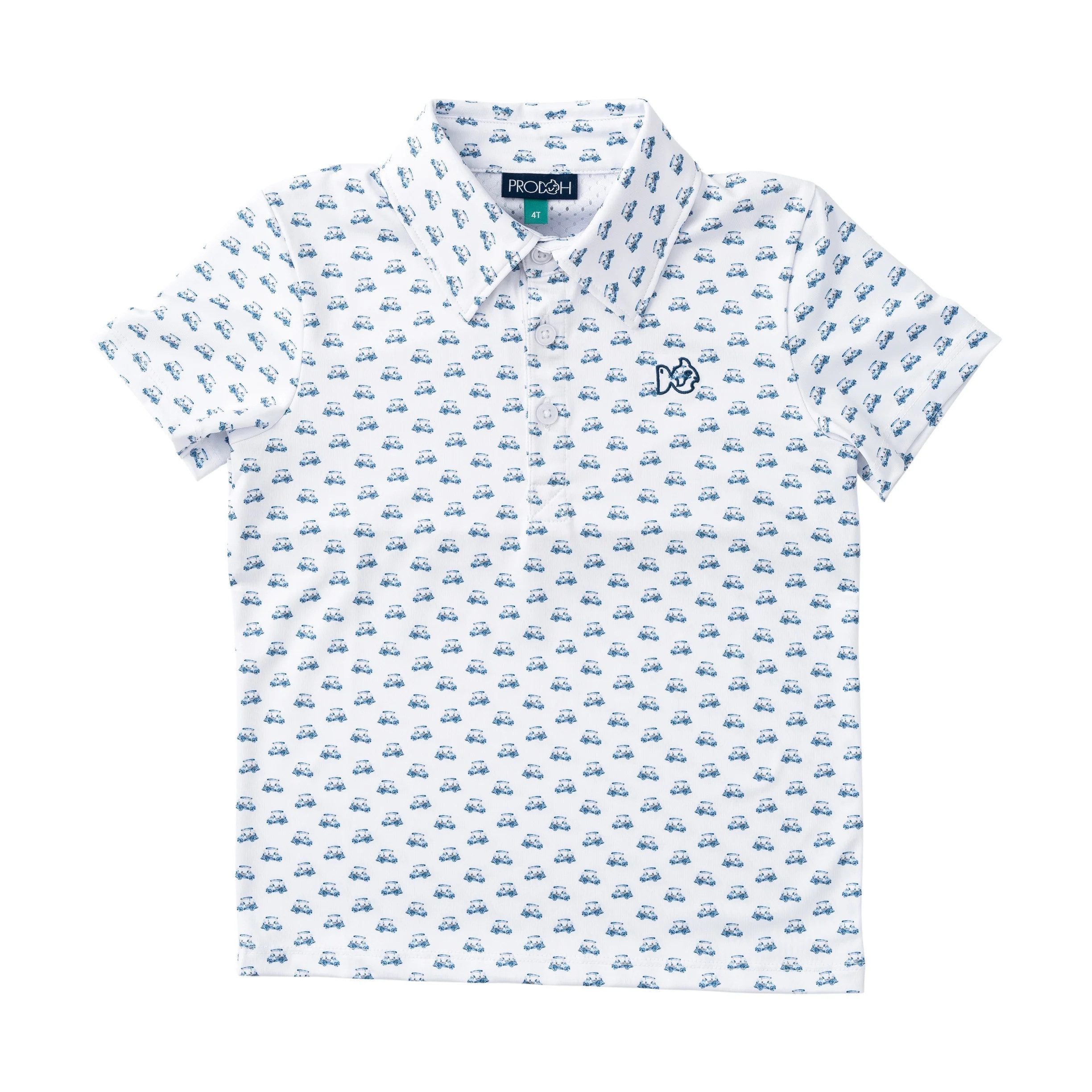 Boys' Short Sleeve Pro Performance Polo - Golf Cart Print | PRODOH