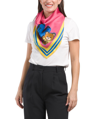Made In Italy Silk Bear Square Scarf | TJ Maxx
