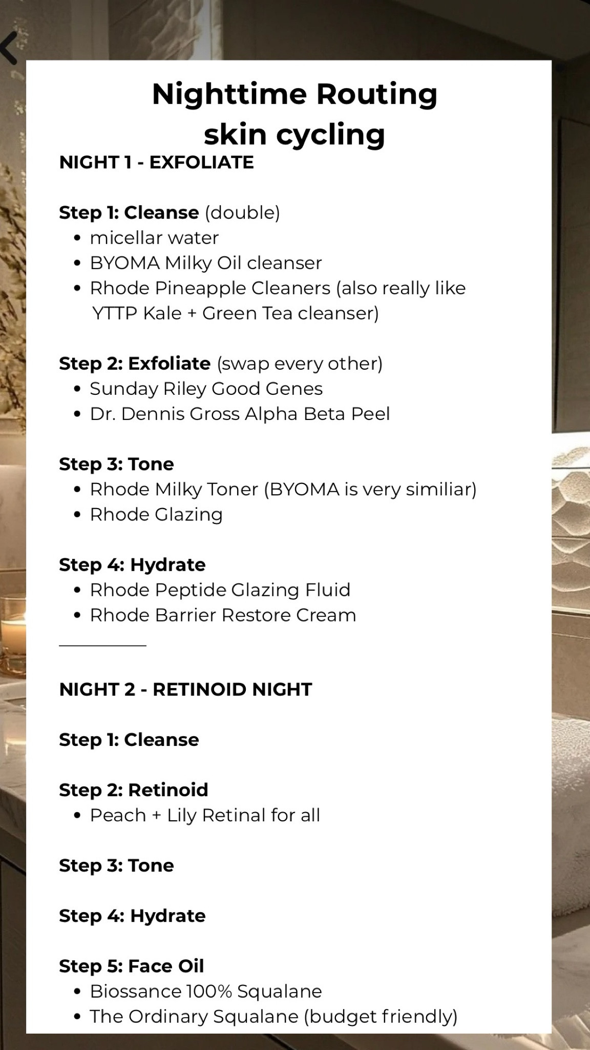 Skin cycling routine 

#LTKselfcare #LTKmorningroutine #LTKBeauty