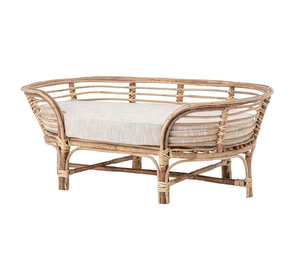 Rattan Frame Pet Bed with Cushion, Natural, 36&amp;quot;W x 18&amp;quot;H | Pottery Barn (US)