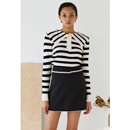 Dazzling Diamond Solid Color Mini Bud Skirt in Black | Chicwish