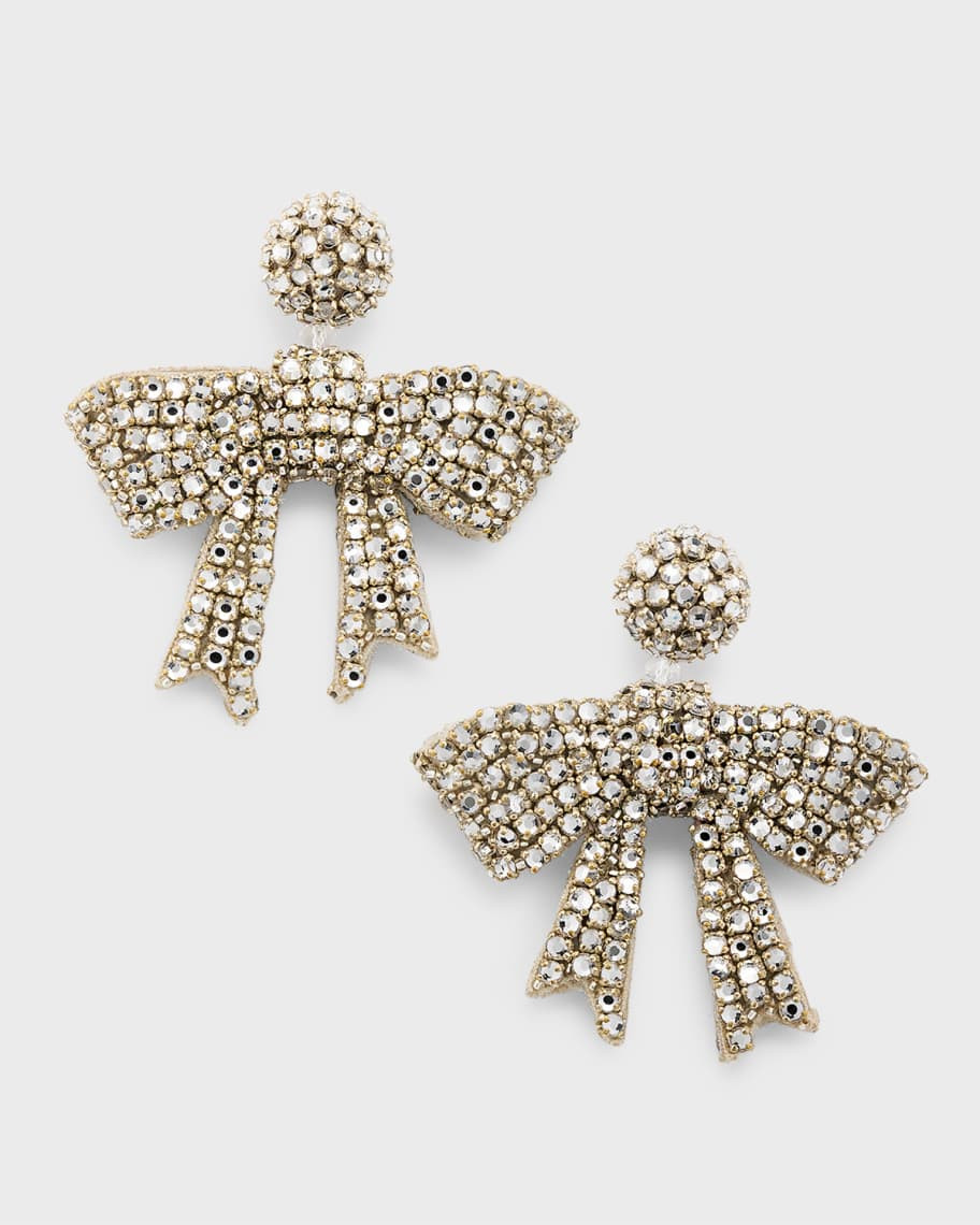 Oscar de la Renta Beaded Bow Earrings | Neiman Marcus