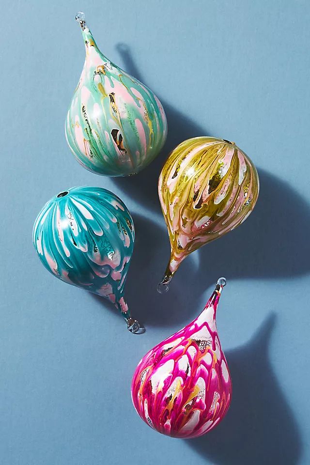 Marbled Ornaments, Set of 4 | Anthropologie (US)