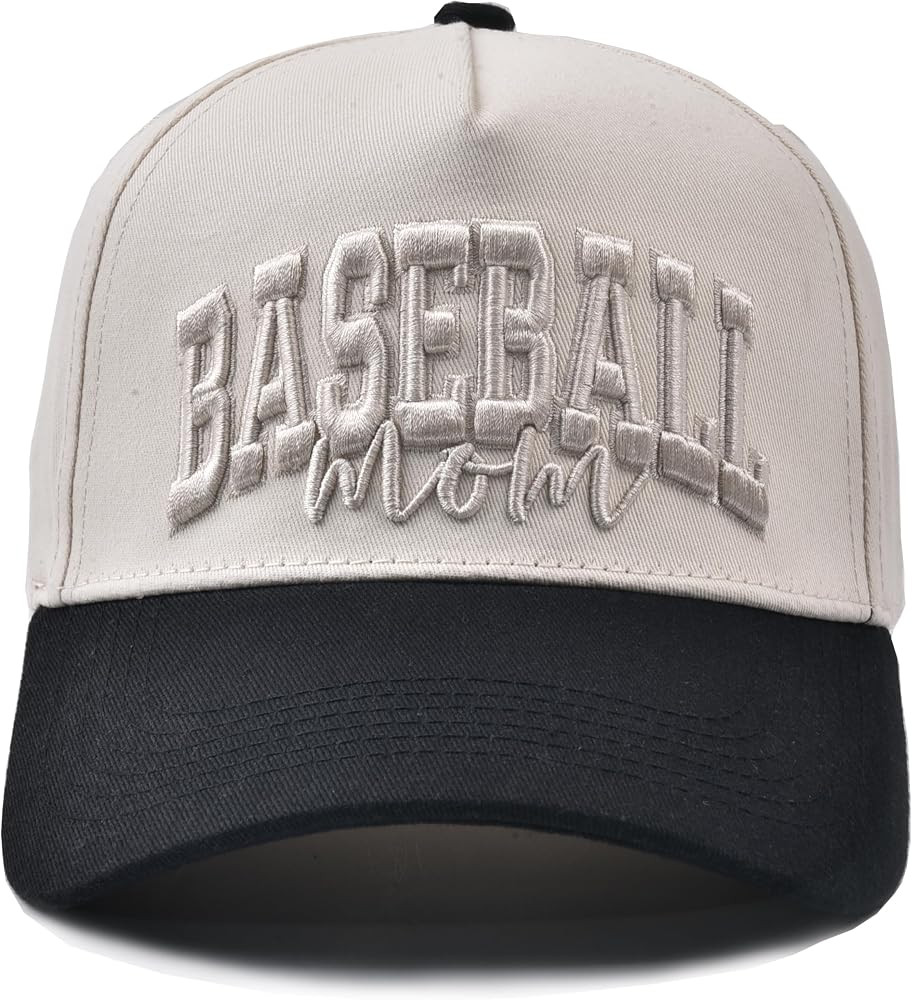 Baseball Mom Hat- 3D Embroidered Mama Adjustable Cotton Baseball Caps for Women | Amazon (US)