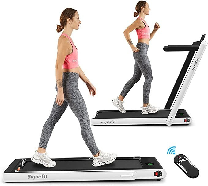 Goplus 2 in 1 Folding Treadmill, 2.25HP Superfit Under Desk Electric Treadmill, Installation-Free... | Amazon (US)