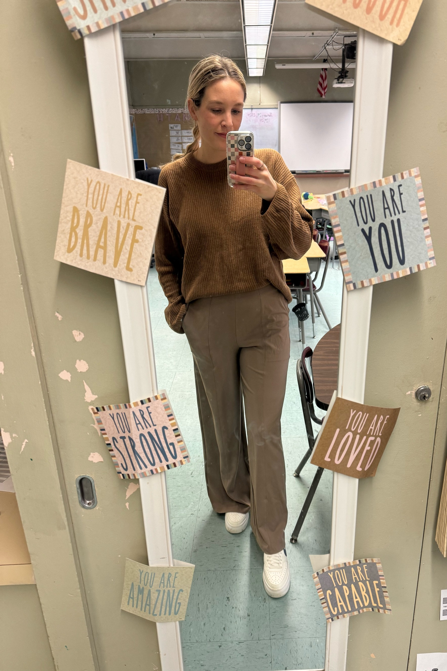 Monday teacher outfit

Nike sneakers 
Old navy pants
Gap sweater 

#LTKfindsunder50 #LTKmidsize #LTKworkwear