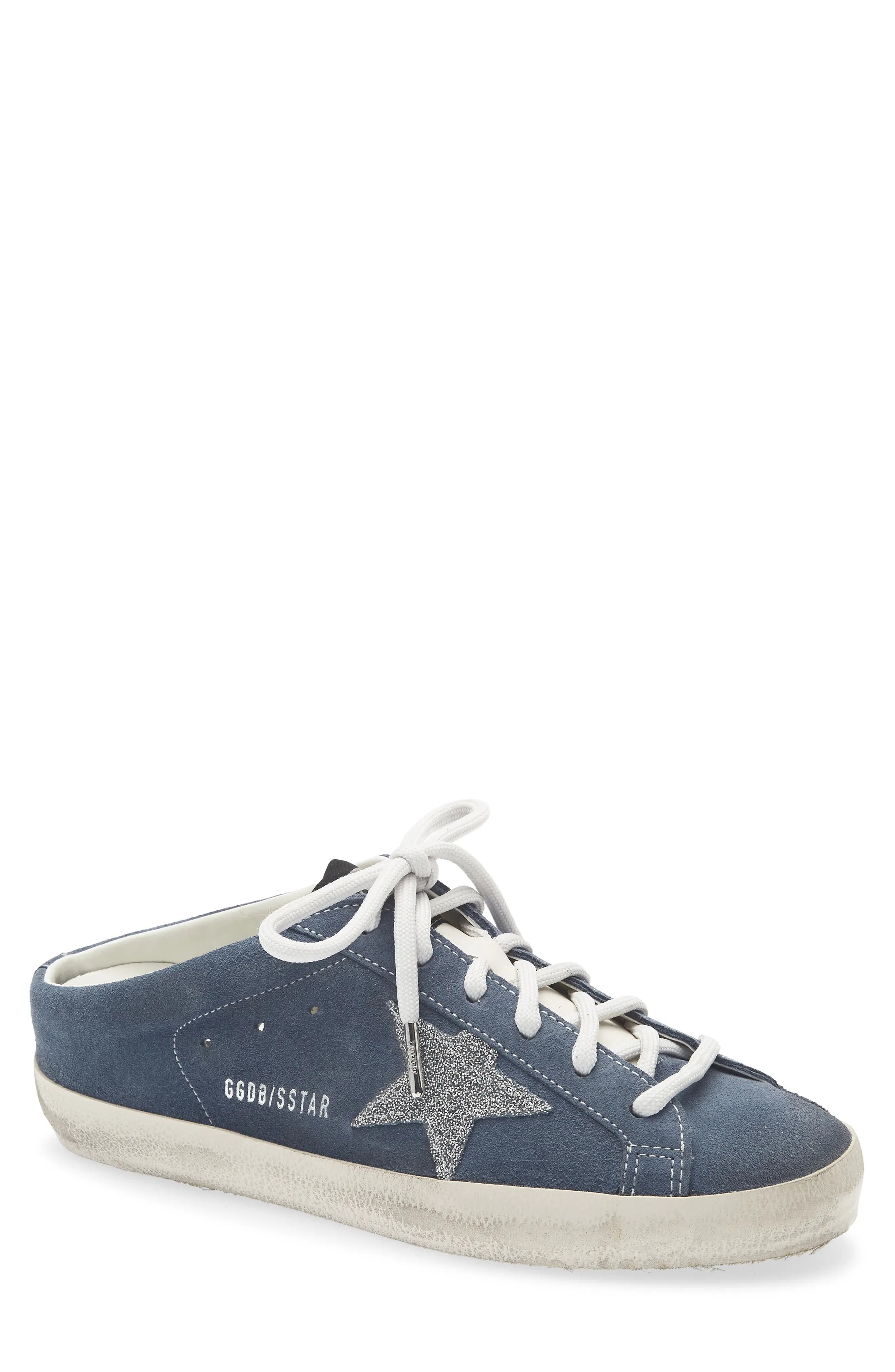Golden Goose Super-Star Sabot Mule Sneaker in Blue Denim/milk/crystal at Nordstrom, Size 42 | Nordstrom