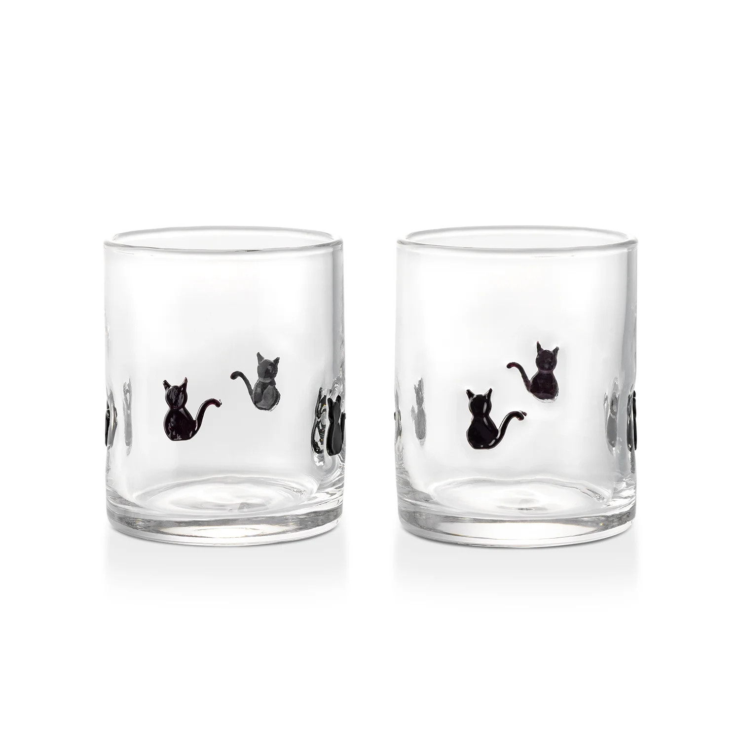 Thyme & Table 12 fl oz Halloween Cat Charm Drinking Glasses, Set of 2 | Walmart (US)