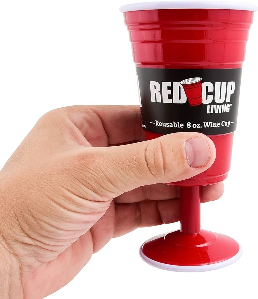 Red Cup Living 8 Oz Wine Cup | Party Cups Ideal for Kids & Adults | Reusable Drinking Supplies fo... | Amazon (US)