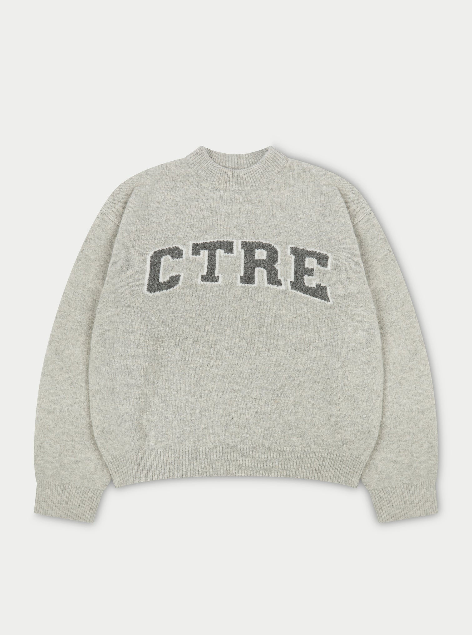 CTRE KNITTED SWEATSHIRT - GREY MARL | The Couture Club