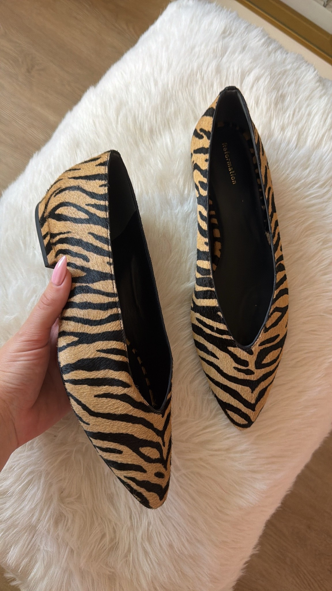 calf hair tiger flats for fall! obsessed with these! but they run BIG! size down .5

#LTKSeasonal #LTKMidsize #LTKWorkwear