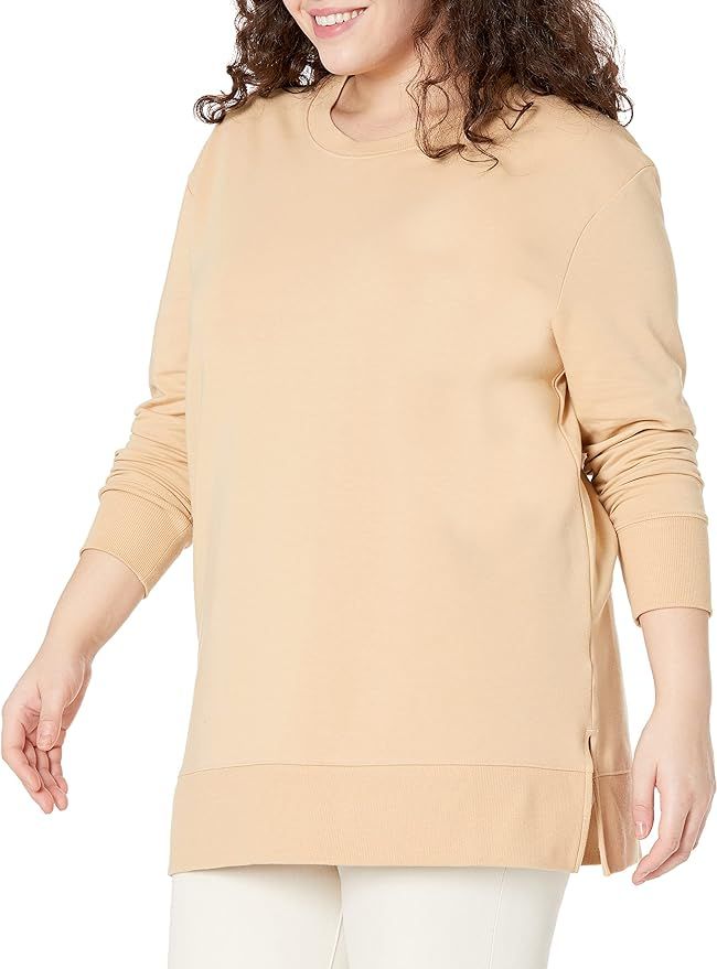 Amazon Brand - Daily Ritual Women's Relaxed Fit Terry Cotton and Modal Side-Vent Tunic | Amazon (US)