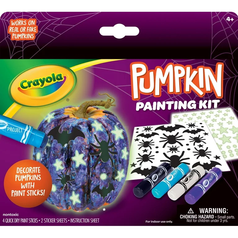 Crayola Halloween Pumpkin Washable Paint Craft Kit, Halloween Craft for Boys & Girls | Walmart (US)