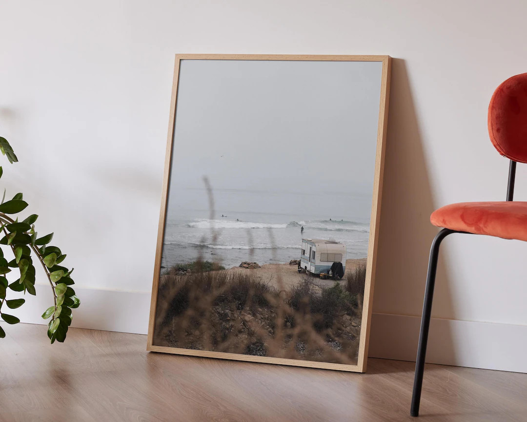 California Coast Photography Winter in California Coastal Print, Vintage Camper, Surf - Etsy | Etsy (US)
