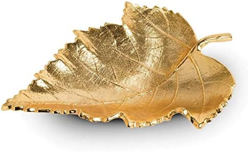 Ardour Gold Decorative Leaf Platter Tray Centerpiece Bowl for Table Kitchen Display Home Decor - ... | Amazon (US)