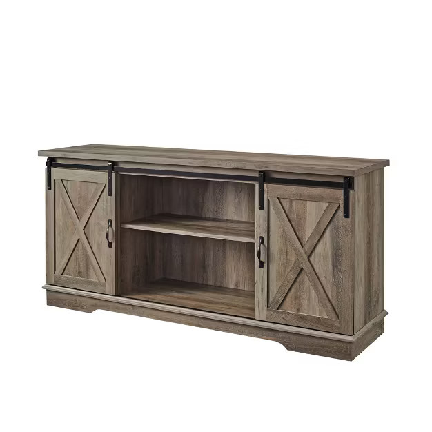 Modern Sliding Barndoor Farmhouse TV Stand for TVs up to 65" - Saracina Home | Target