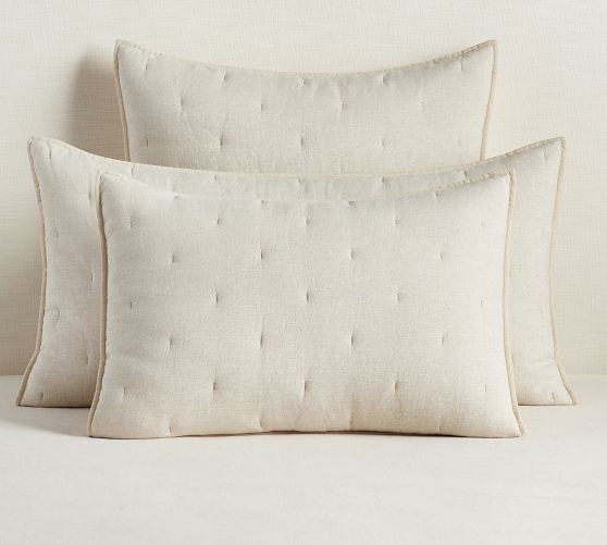 Belgian Flax Linen Tufted Quilt | Pottery Barn (US)