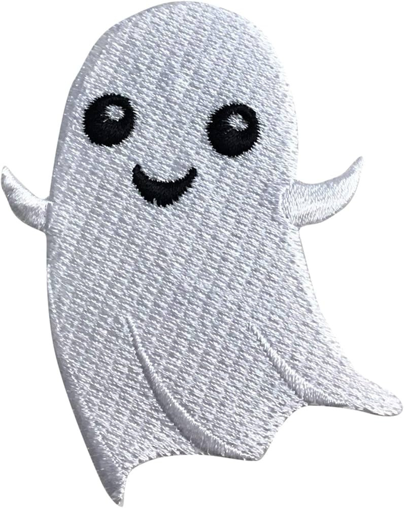 Halloween Ghost - Smiling/Friendly - Embroidered Iron on Patch | Amazon (US)