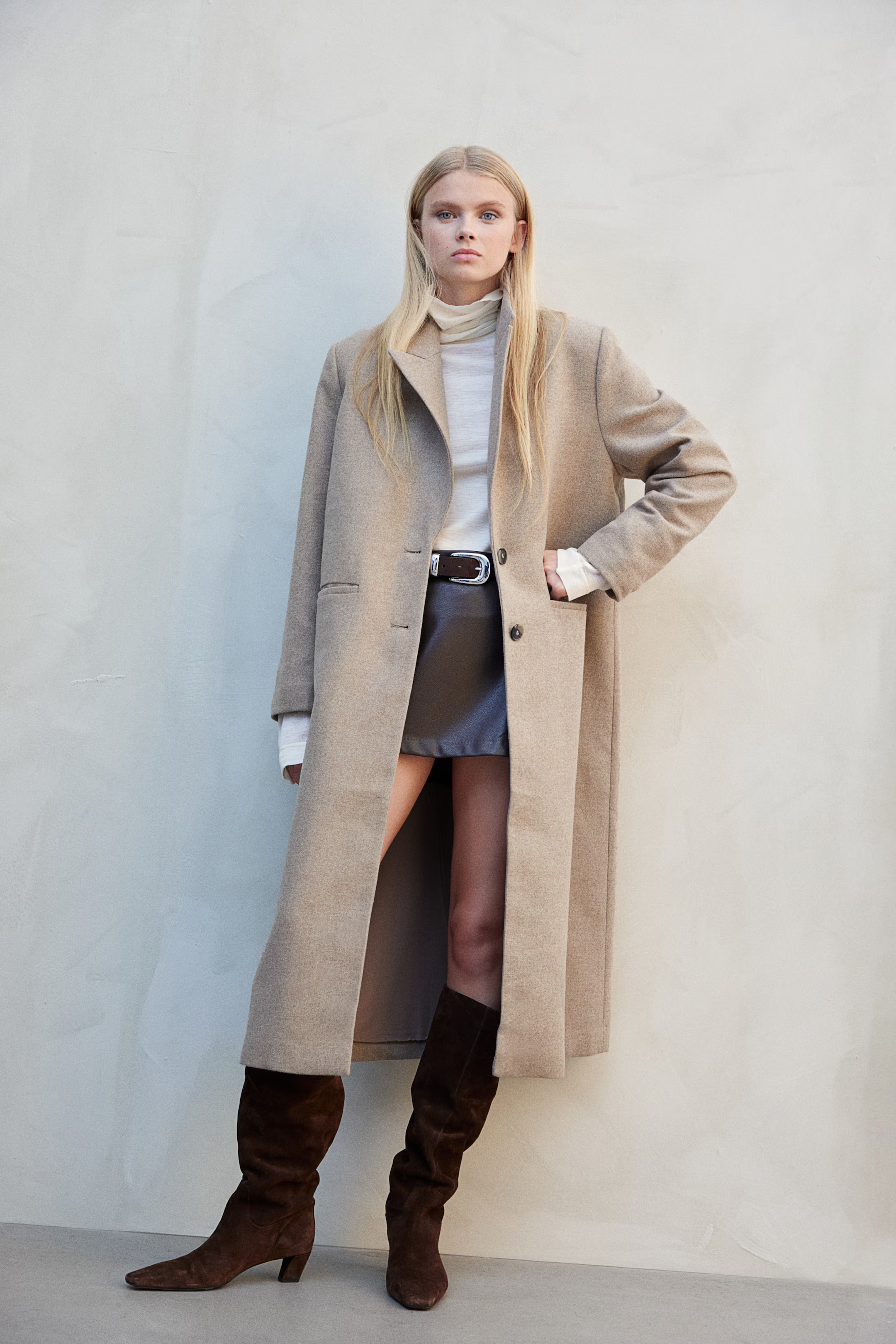 Single-breasted Coat - Beige melange - Ladies | H&M US | H&M (US + CA)