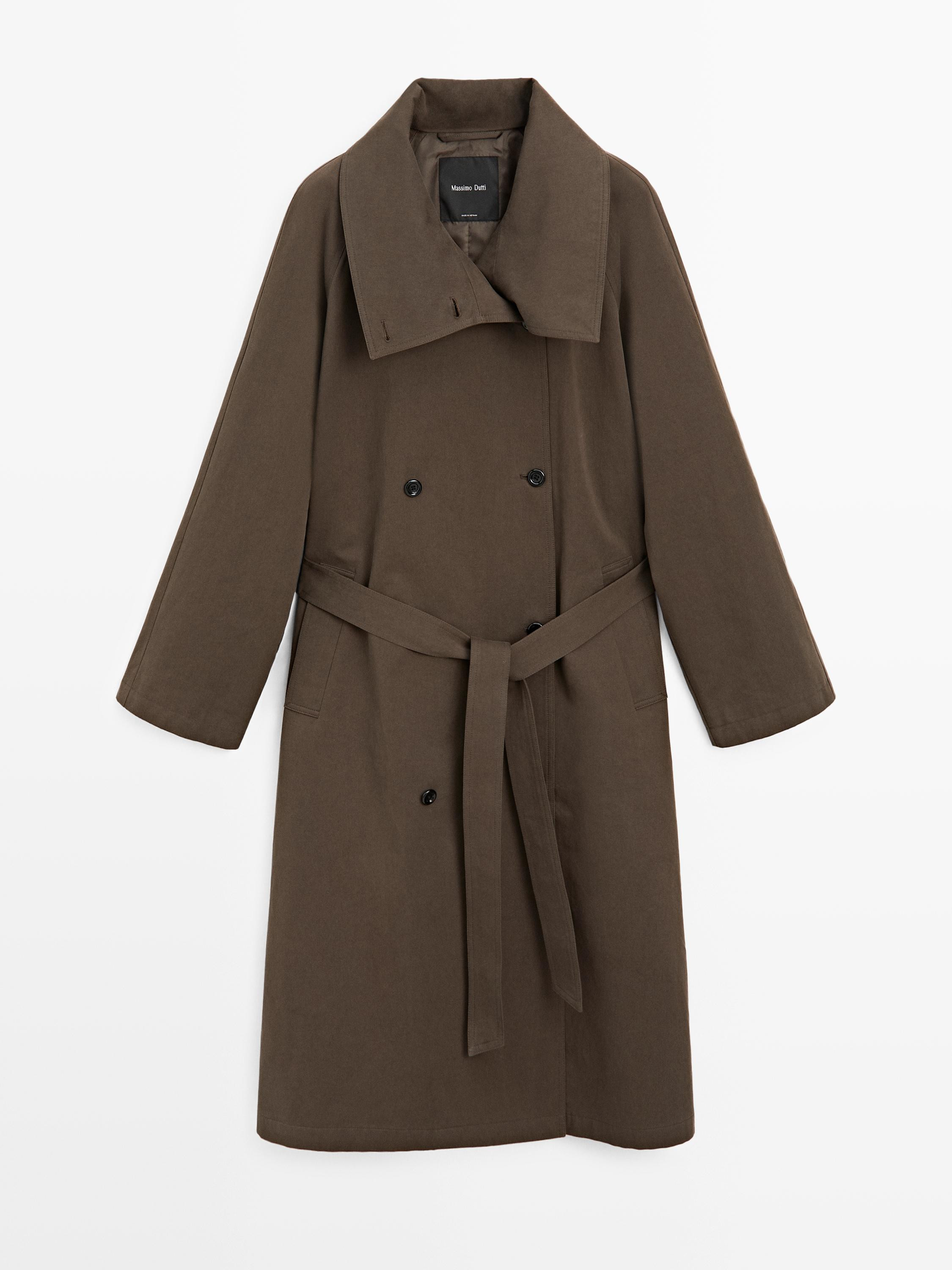 High collar trench coat | Massimo Dutti UK