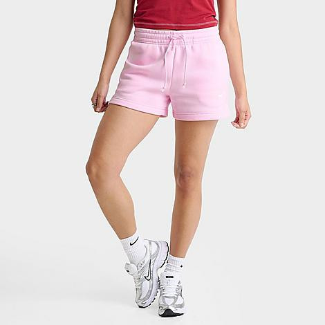 Nike Women's Sportswear Phoenix Fleece Mid-Rise 4" Shorts in Pink Foam Size: Large | Finish Line (US)