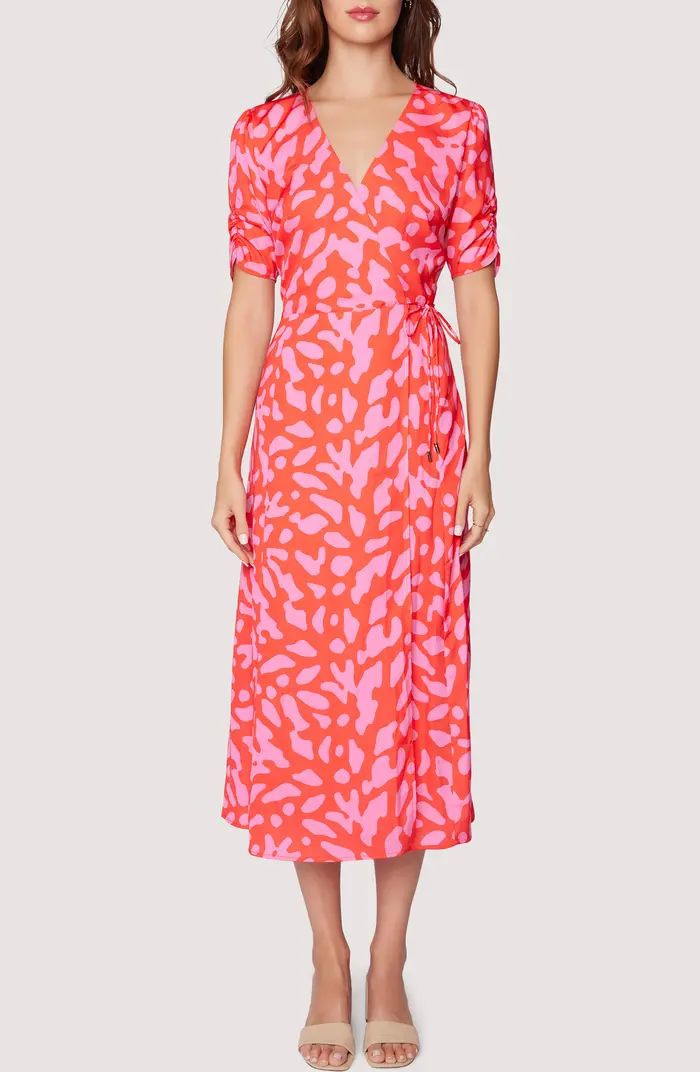 Sweet Envie Print Wrap Midi Dress | Nordstrom