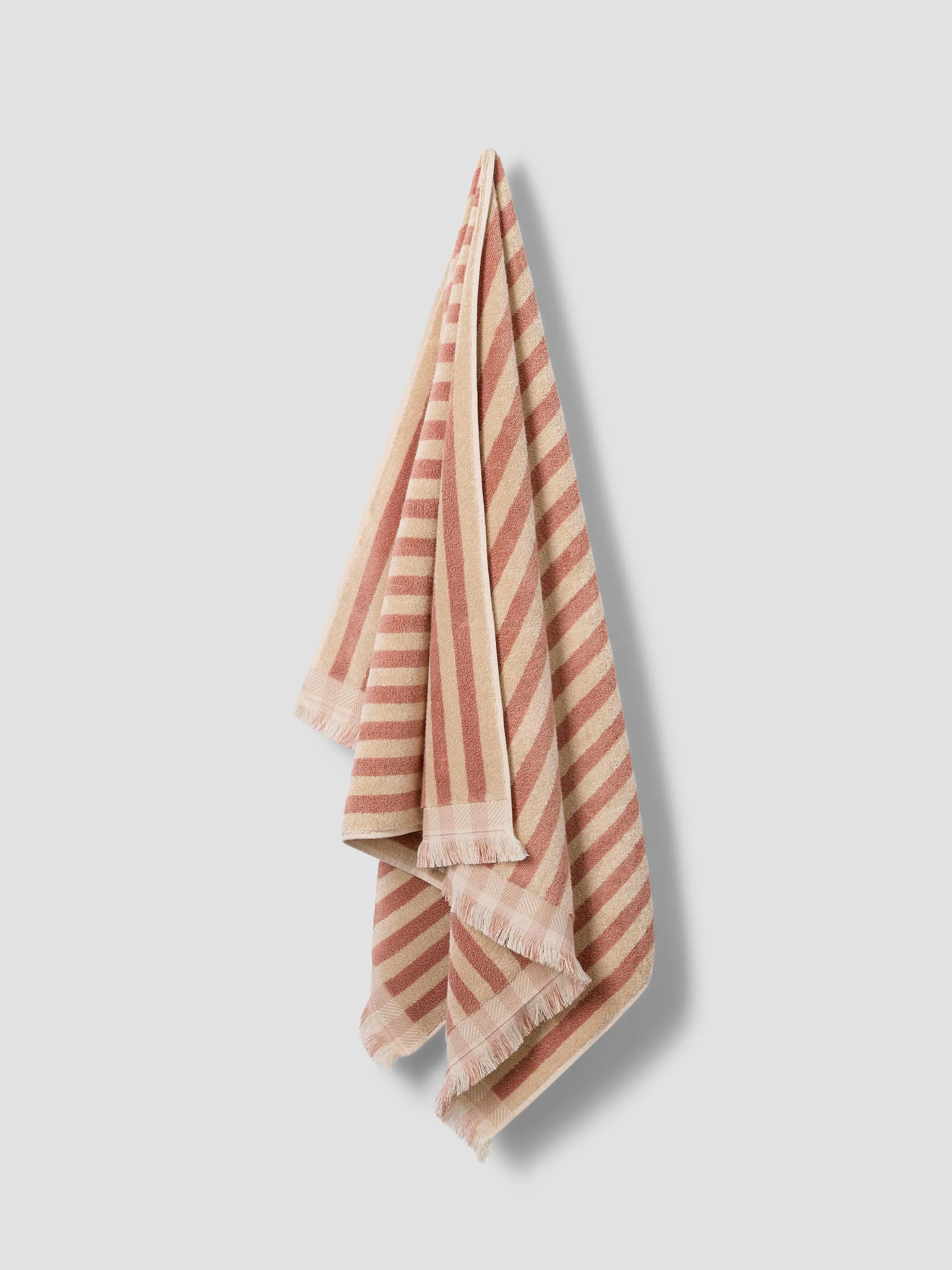 Sand Shell Pembroke Stripe Cotton Towels | Piglet