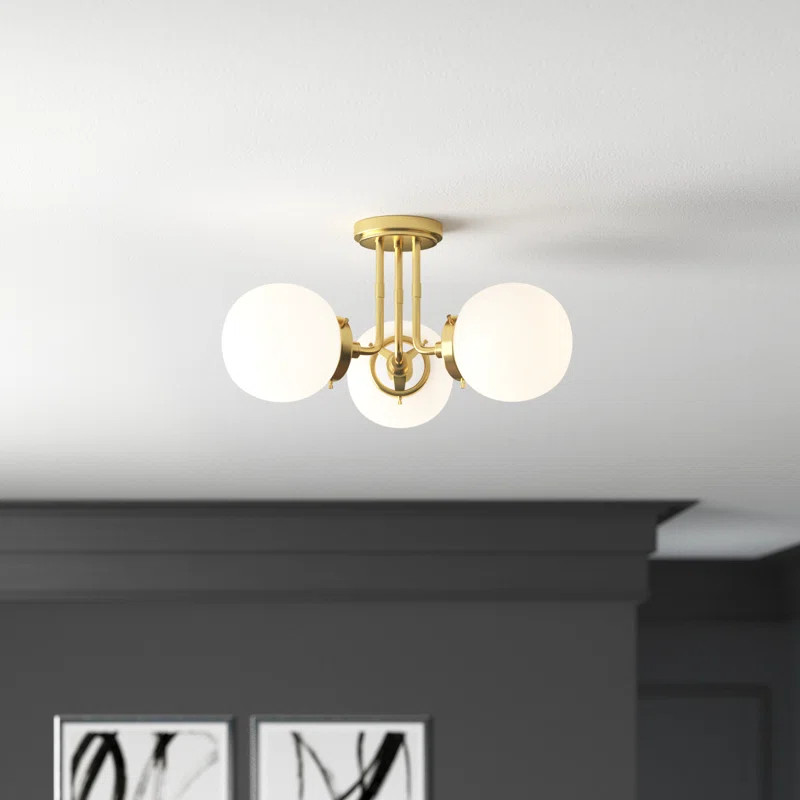 Courville Glass Semi Flush Mount | Wayfair North America