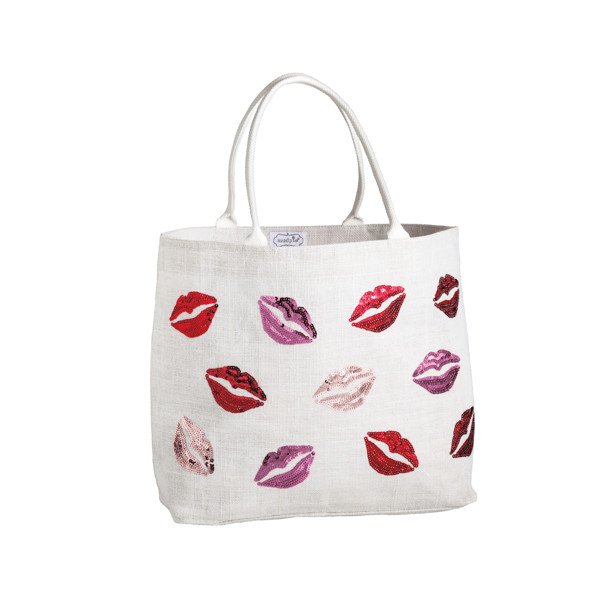 Valentine's Lips Sparkle Tote Bag | Mud Pie