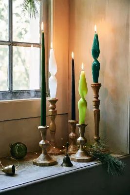 Glossy Twist Taper Candle | Anthropologie (US)