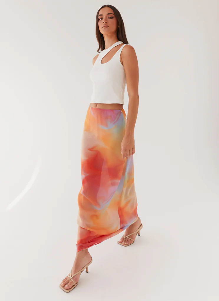 Sunlight Cascade Maxi Skirt - Rainbow Radiance | Peppermayo (Global)