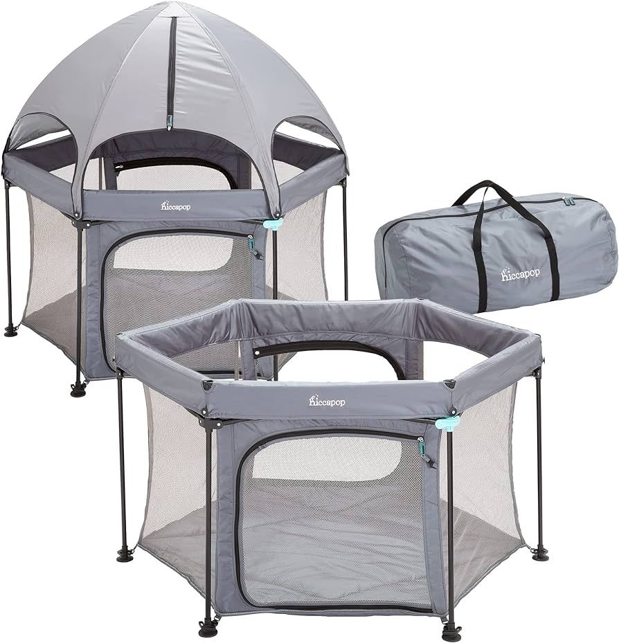 hiccapop 53” PlayPod Outdoor Baby Playpen with Canopy, Deluxe Portable Playpen for Babies and T... | Amazon (US)